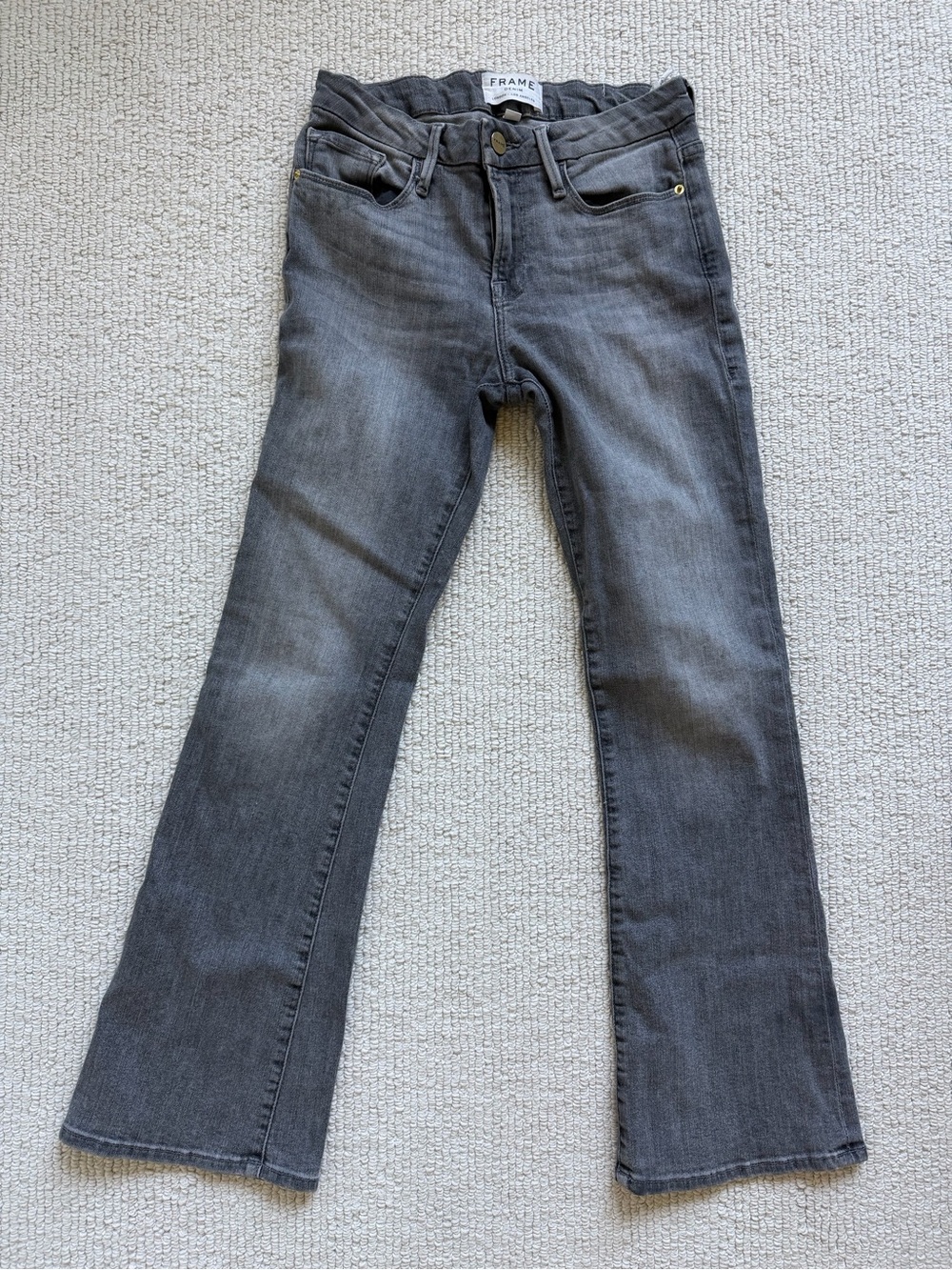 Frame Denim Le Crop Straight Crop Jeans in Charcoal Gray